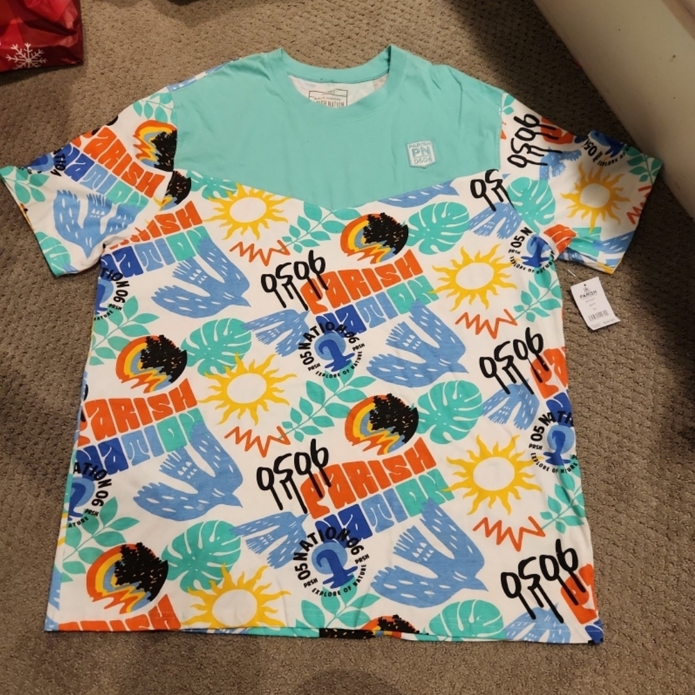 NEW Parish Nation Mens NEW 3X Large funky design shirt. Must see!